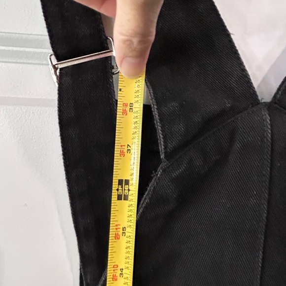 Women's Denim & Tulle Black Tiered Midi Dress Sz S Grunge Punk Gothic Overalls - Picture 10 of 12